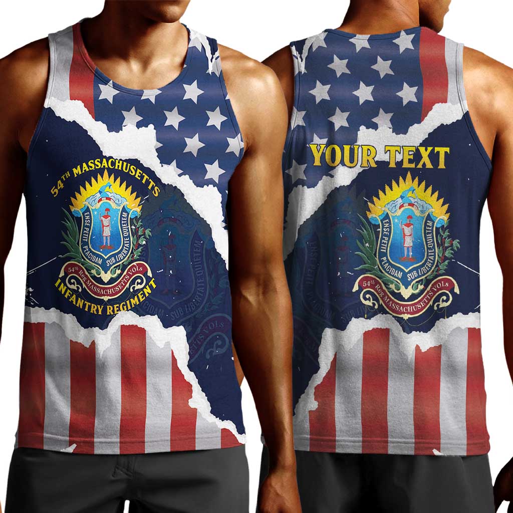 Personalized 54th Massachusetts Infantry Regiment Men Tank Top American Flag Heritage - African Pride