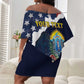 Personalized 54th Massachusetts Infantry Regiment Off Shoulder Short Dress American Flag Heritage - African Pride