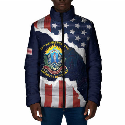 Personalized 54th Massachusetts Infantry Regiment Padded Jacket American Flag Heritage - African Pride