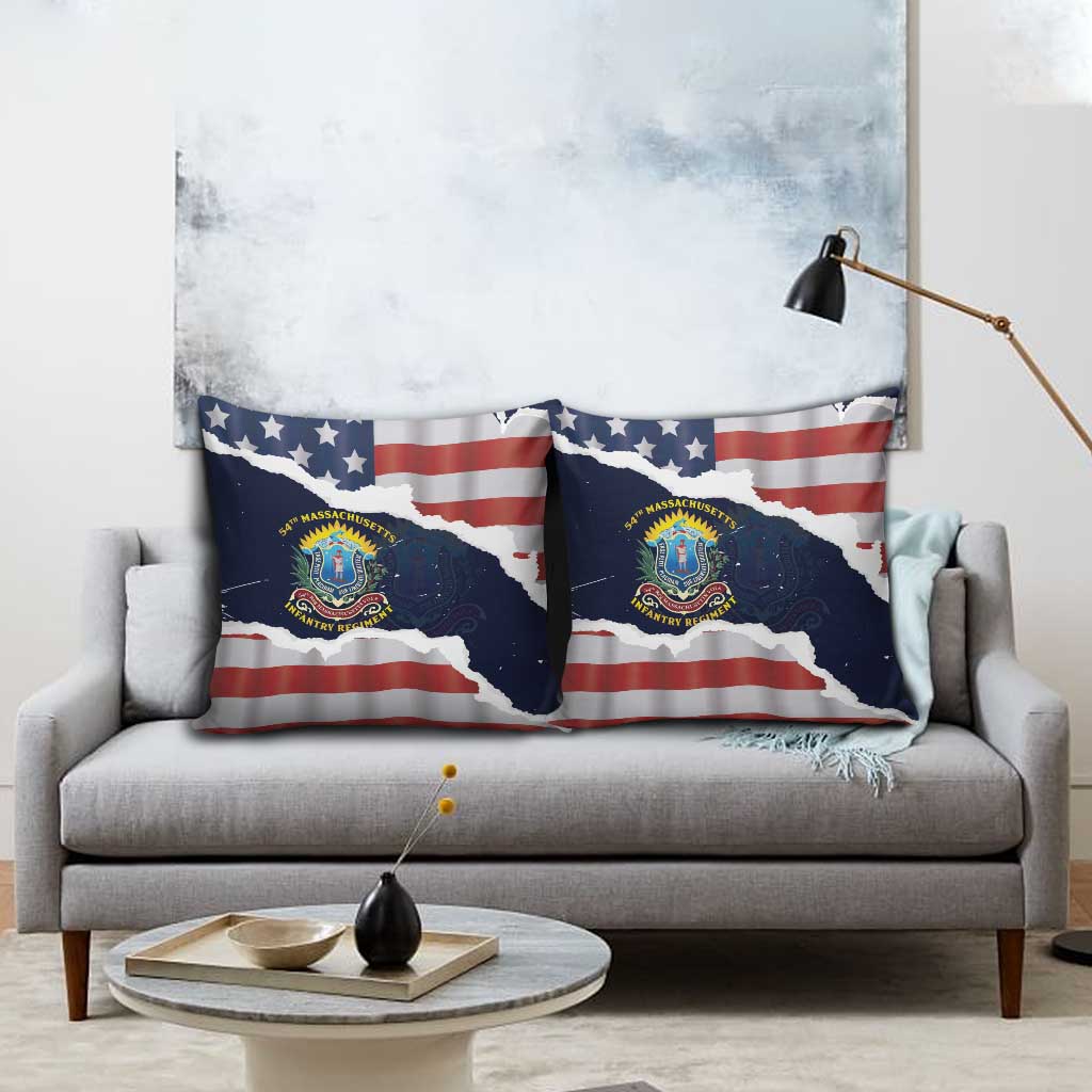 54th Massachusetts Infantry Regiment Pillow Cover American Flag Heritage - African Pride