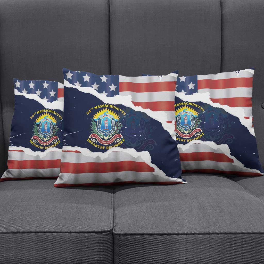 54th Massachusetts Infantry Regiment Pillow Cover American Flag Heritage - African Pride
