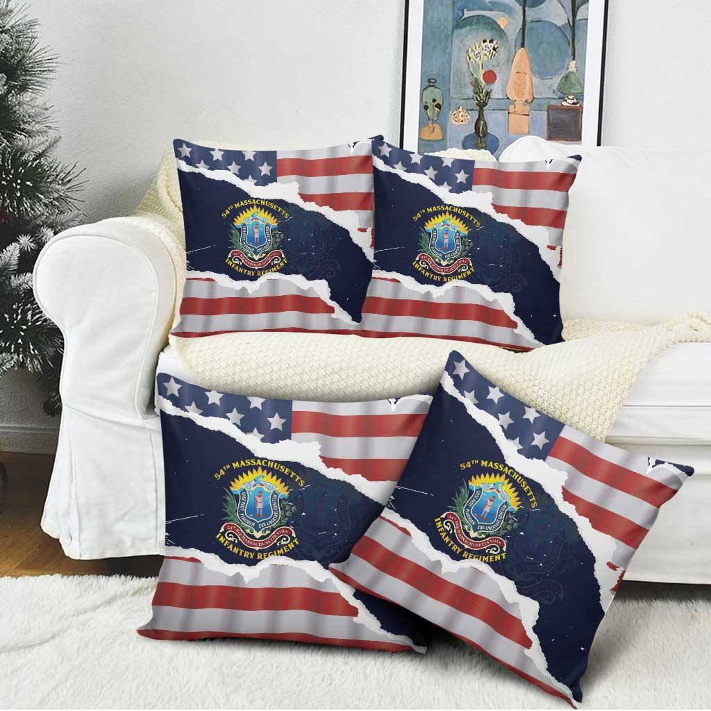 54th Massachusetts Infantry Regiment Pillow Cover American Flag Heritage - African Pride