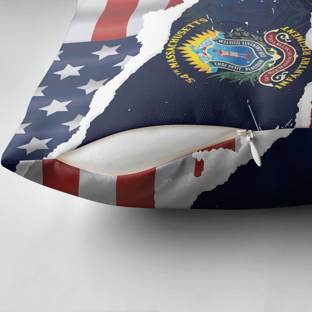 54th Massachusetts Infantry Regiment Pillow Cover American Flag Heritage - African Pride