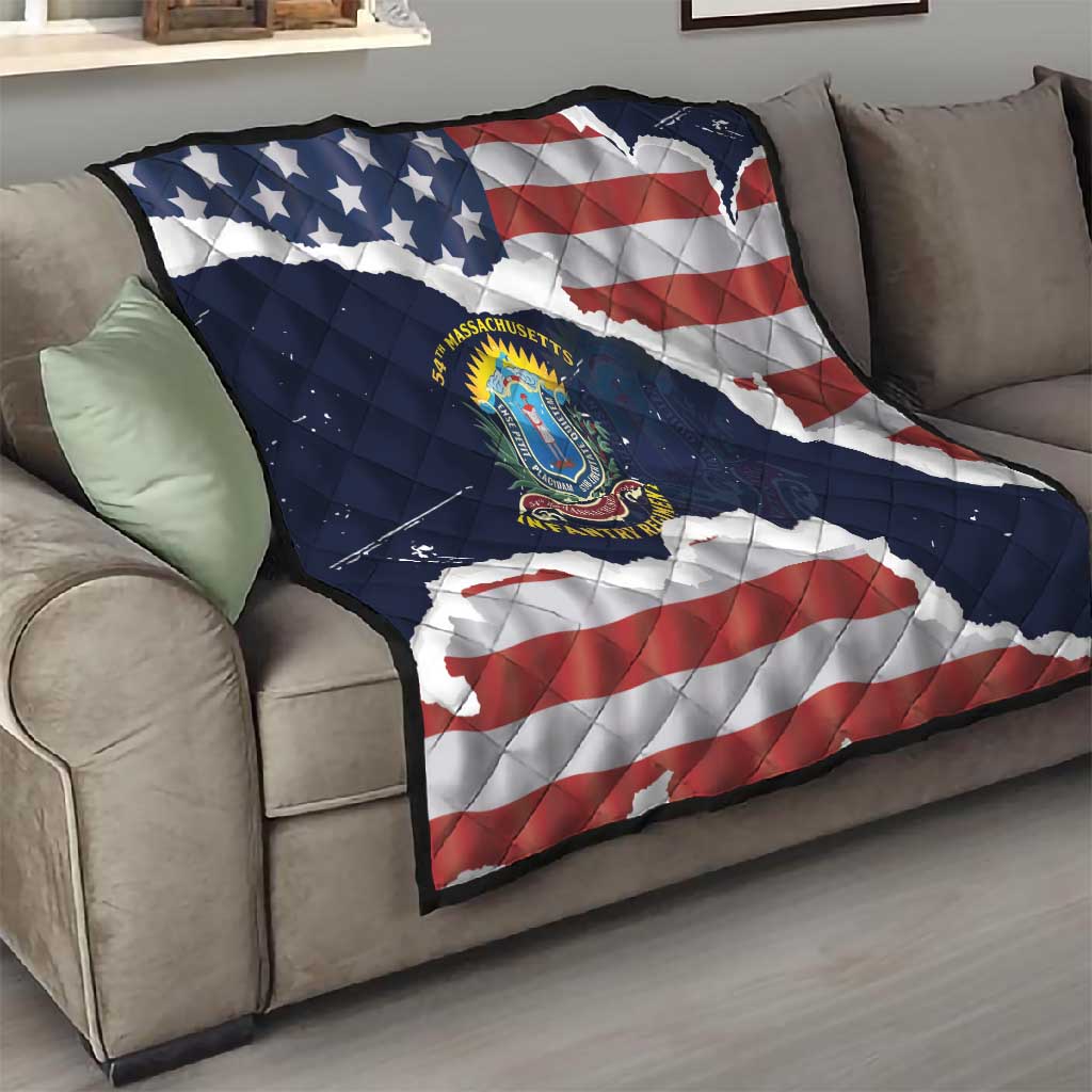 54th Massachusetts Infantry Regiment Quilt American Flag Heritage - African Pride
