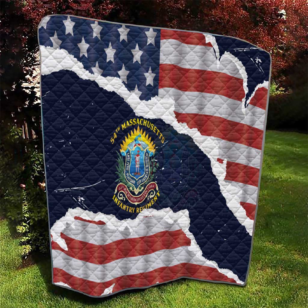 54th Massachusetts Infantry Regiment Quilt American Flag Heritage - African Pride