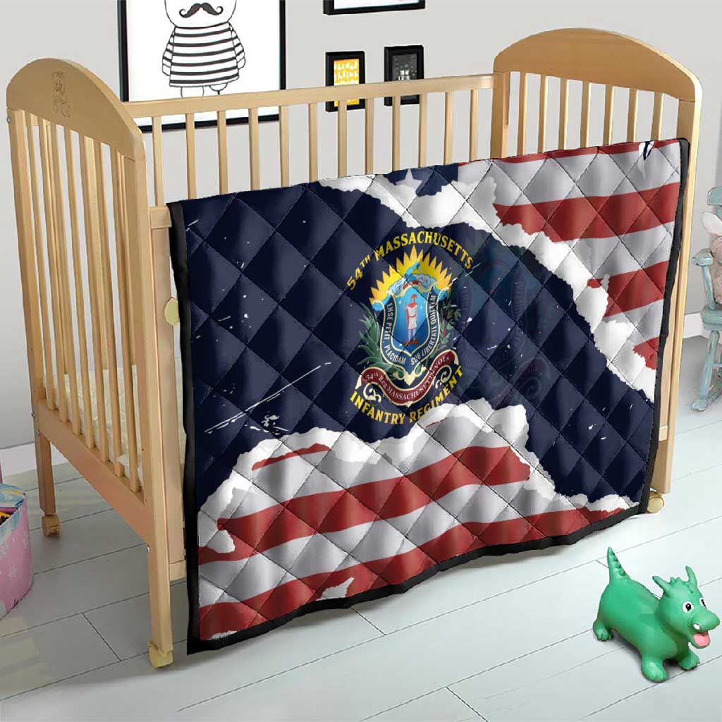 54th Massachusetts Infantry Regiment Quilt American Flag Heritage - African Pride