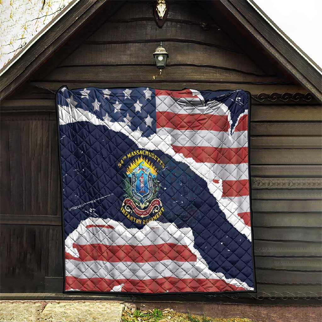 54th Massachusetts Infantry Regiment Quilt American Flag Heritage - African Pride
