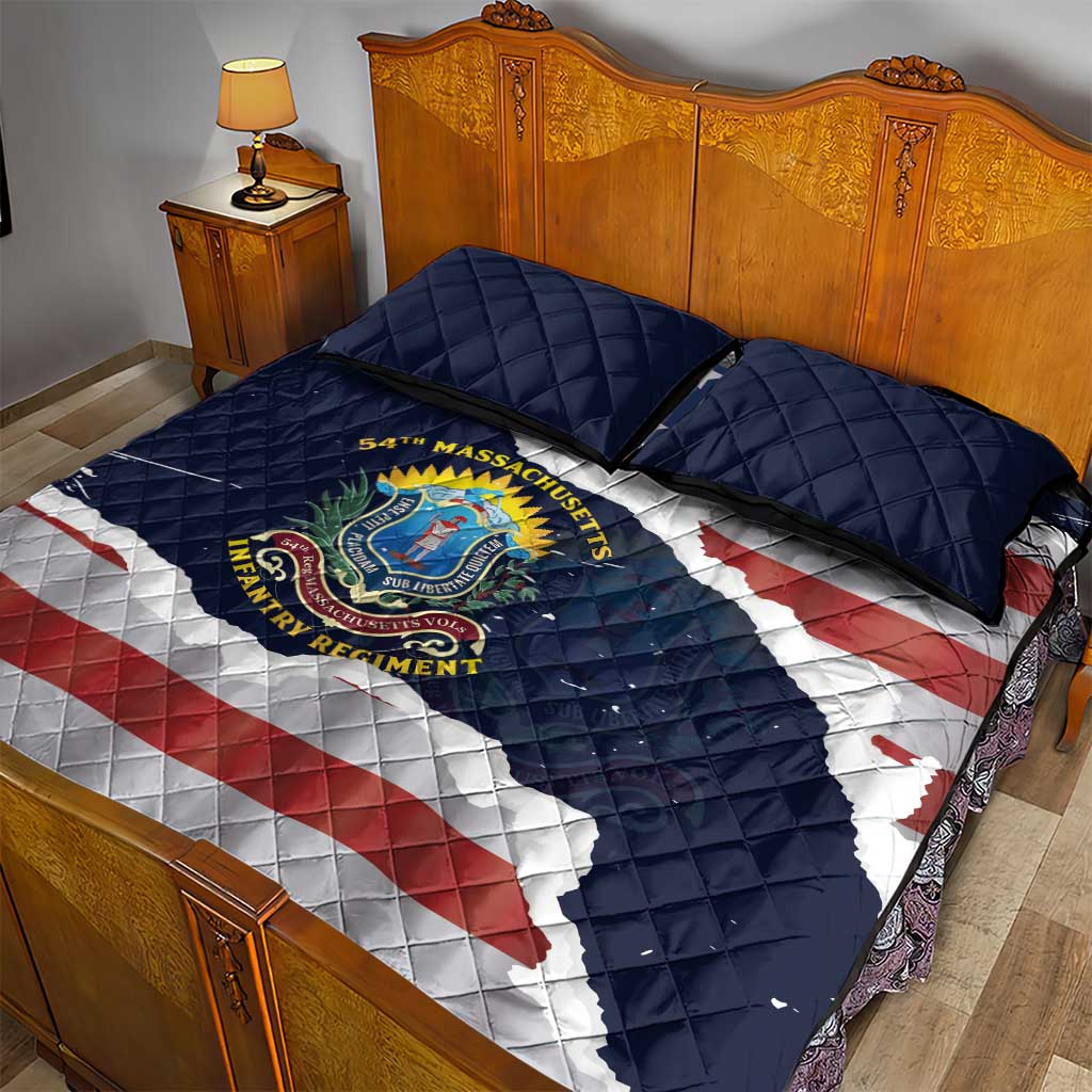 54th Massachusetts Infantry Regiment Quilt Bed Set American Flag Heritage - African Pride
