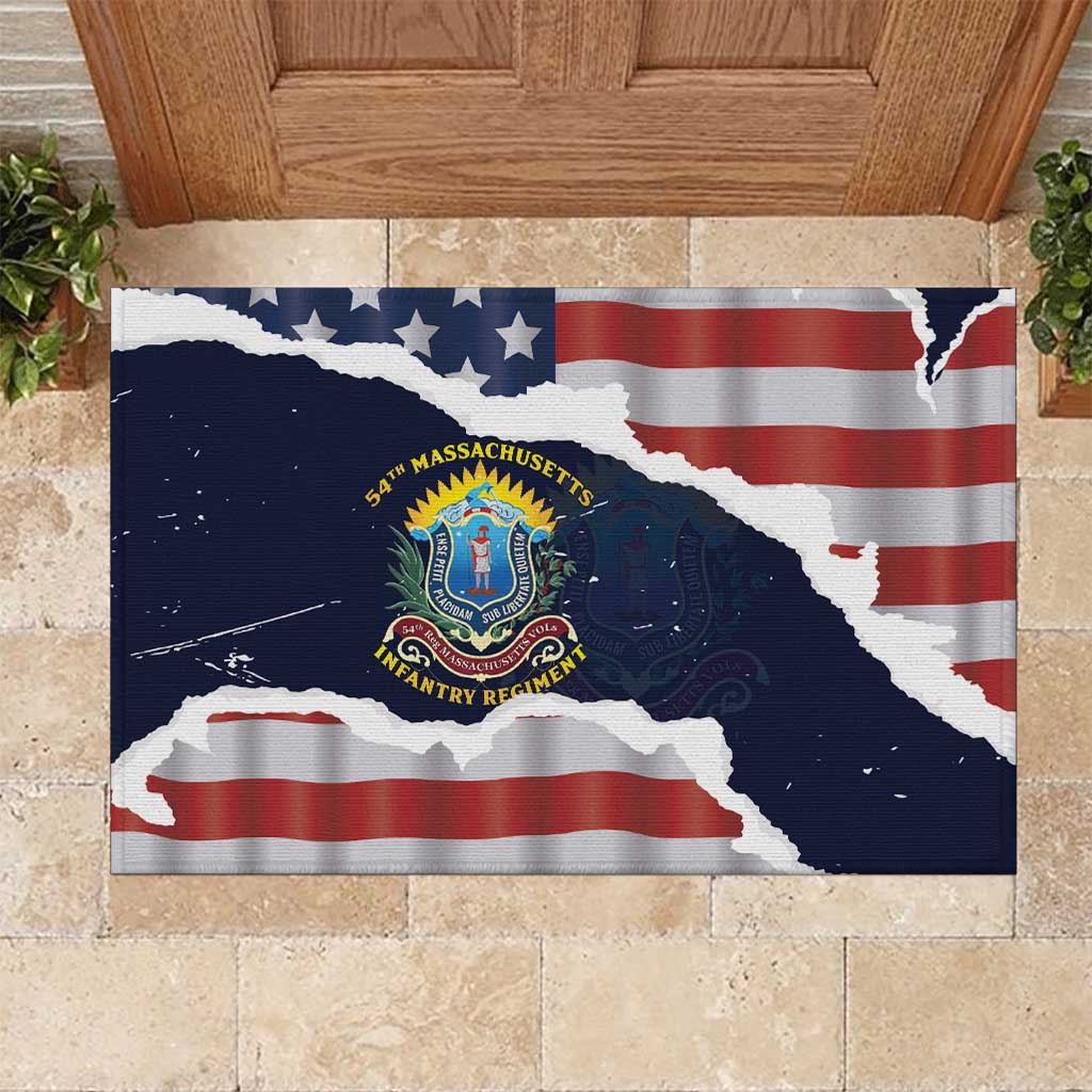 54th Massachusetts Infantry Regiment Rubber Doormat American Flag Heritage - African Pride