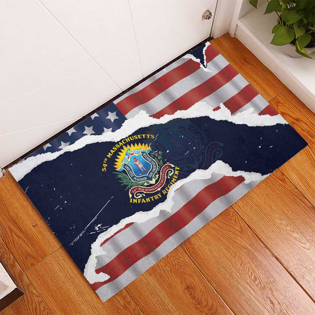 54th Massachusetts Infantry Regiment Rubber Doormat American Flag Heritage - African Pride