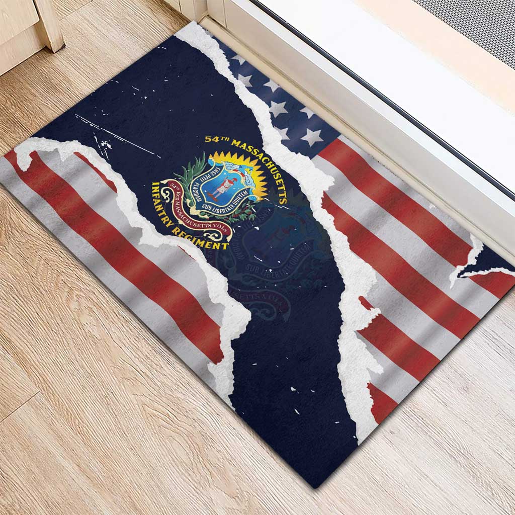 54th Massachusetts Infantry Regiment Rubber Doormat American Flag Heritage - African Pride