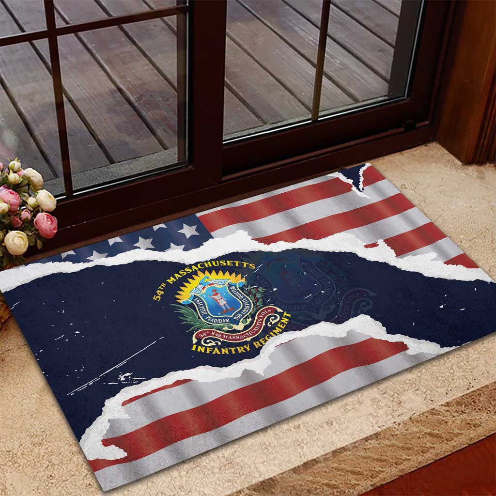 54th Massachusetts Infantry Regiment Rubber Doormat American Flag Heritage - African Pride