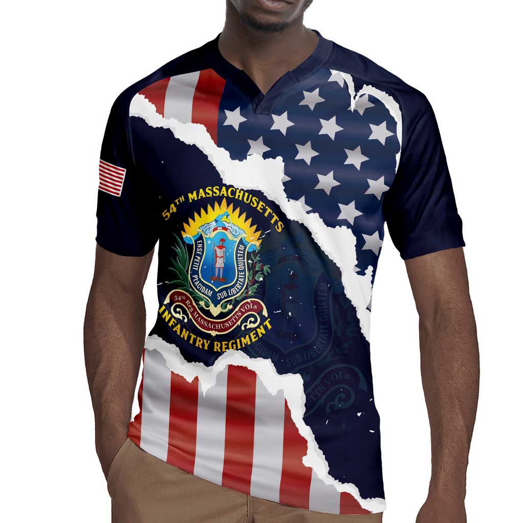 Personalized 54th Massachusetts Infantry Regiment Rugby Jersey American Flag Heritage - African Pride