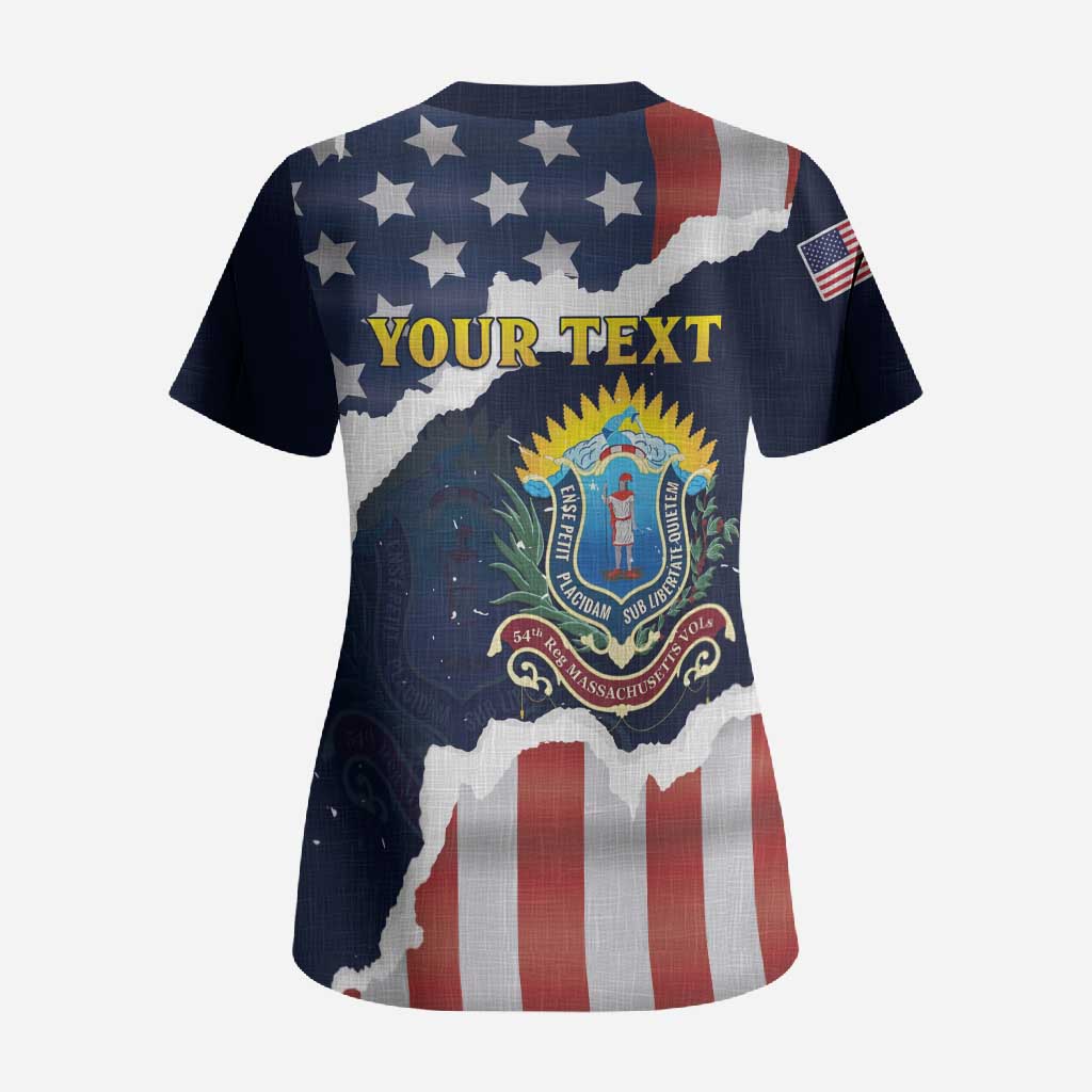 Personalized 54th Massachusetts Infantry Regiment Scrub Top American Flag Heritage - African Pride