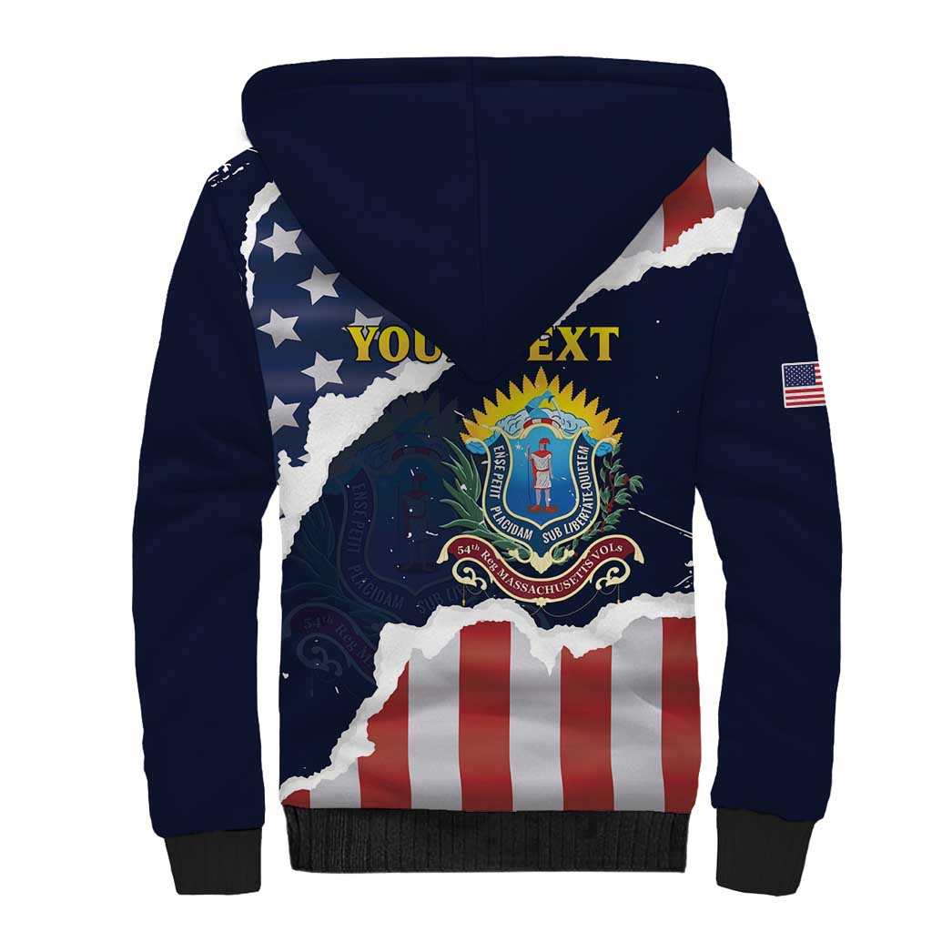 Personalized 54th Massachusetts Infantry Regiment Sherpa Hoodie American Flag Heritage - African Pride