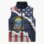 Personalized 54th Massachusetts Infantry Regiment Sleeveless Puffer Jacket American Flag Heritage - African Pride