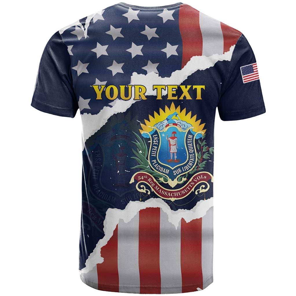 Personalized 54th Massachusetts Infantry Regiment T shirt American Flag Heritage - African Pride