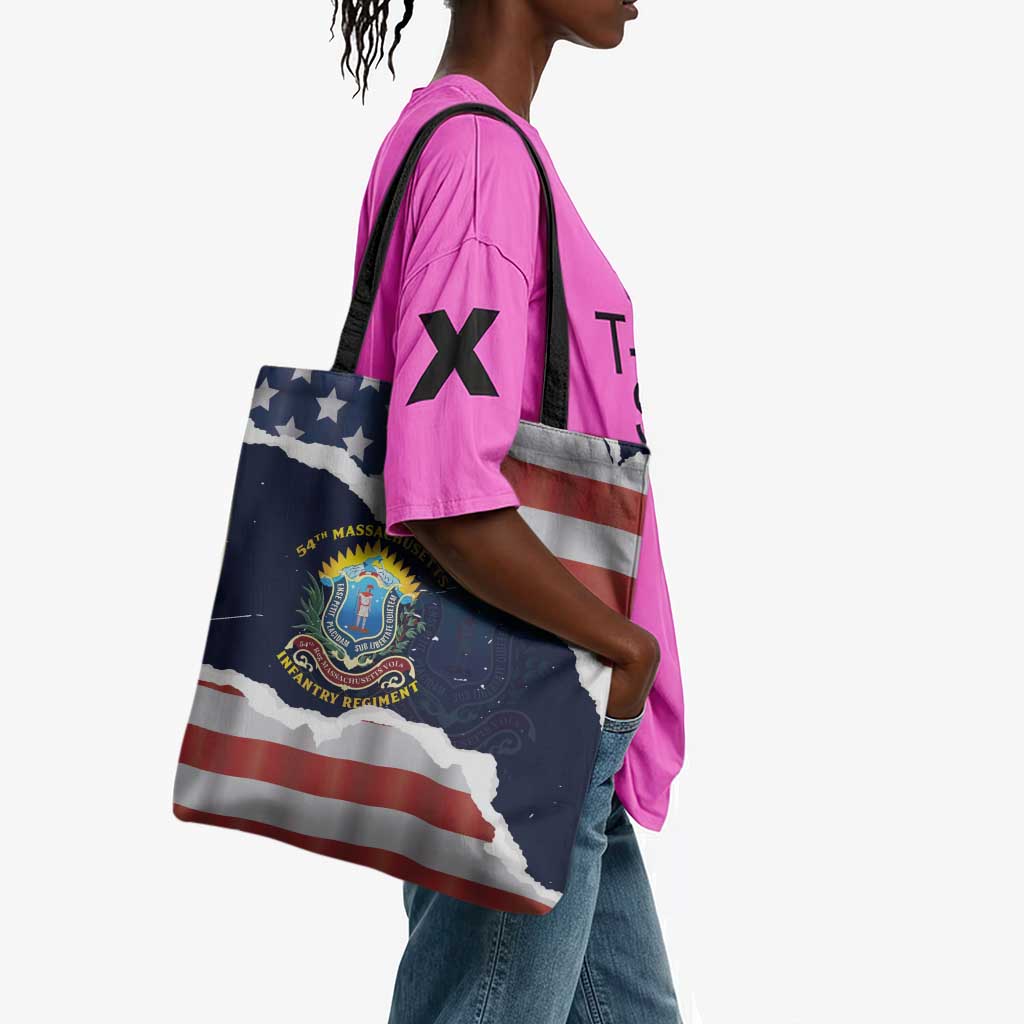 54th Massachusetts Infantry Regiment Tote Bag American Flag Heritage - African Pride