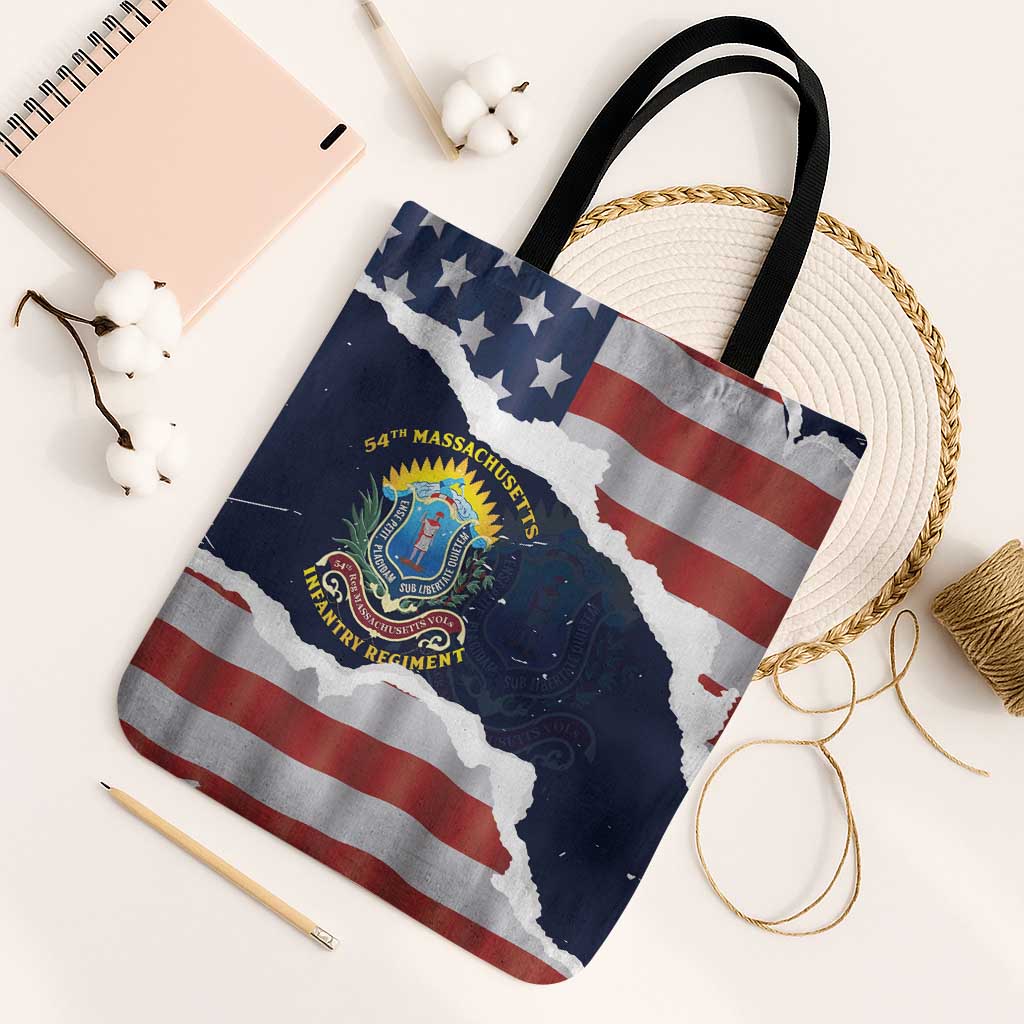 54th Massachusetts Infantry Regiment Tote Bag American Flag Heritage - African Pride