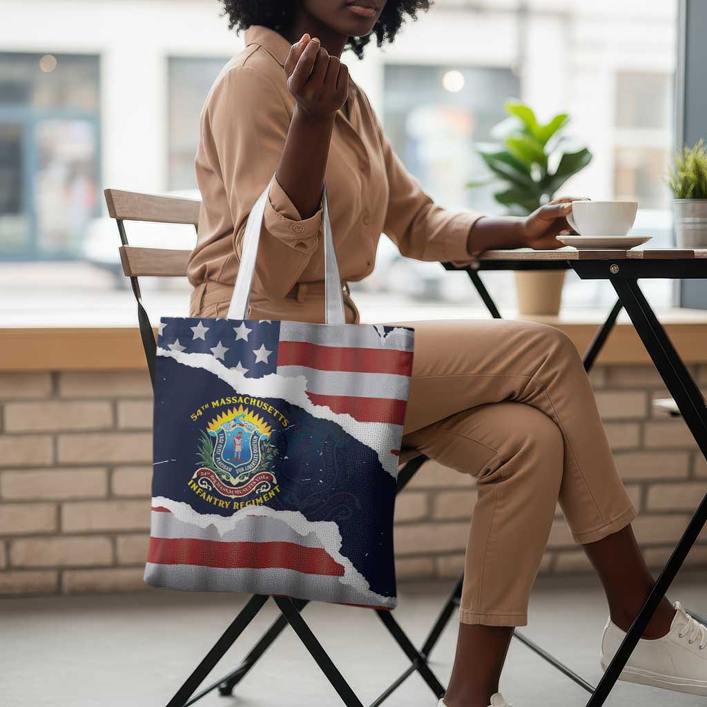 54th Massachusetts Infantry Regiment Tote Bag American Flag Heritage - African Pride