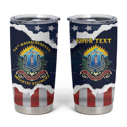 Personalized 54th Massachusetts Infantry Regiment Tumbler Cup American Flag Heritage - African Pride
