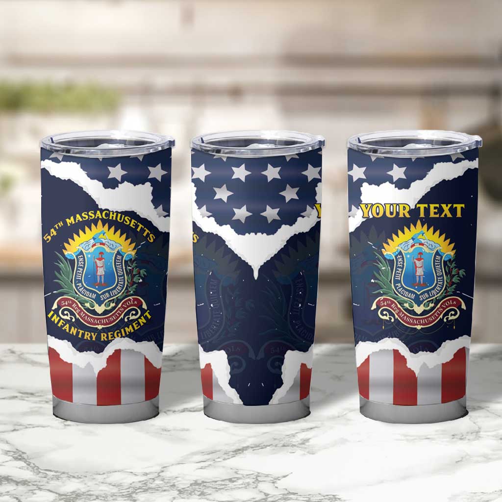 Personalized 54th Massachusetts Infantry Regiment Tumbler Cup American Flag Heritage - African Pride