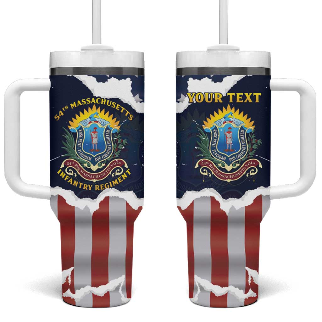 Personalized 54th Massachusetts Infantry Regiment Tumbler With Handle American Flag Heritage - African Pride