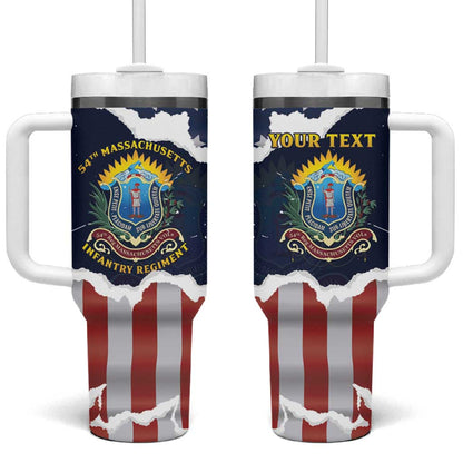 Personalized 54th Massachusetts Infantry Regiment Tumbler With Handle American Flag Heritage - African Pride