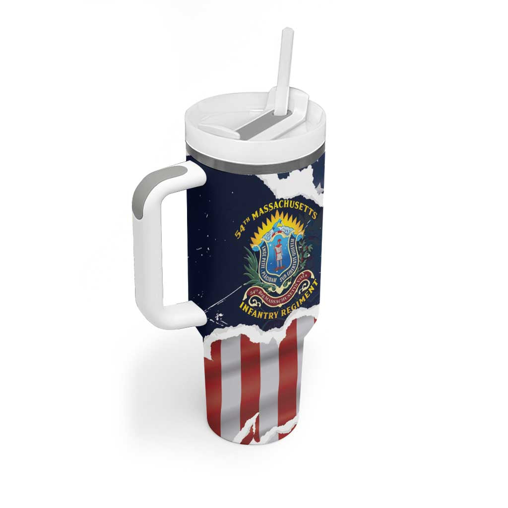 Personalized 54th Massachusetts Infantry Regiment Tumbler With Handle American Flag Heritage - African Pride