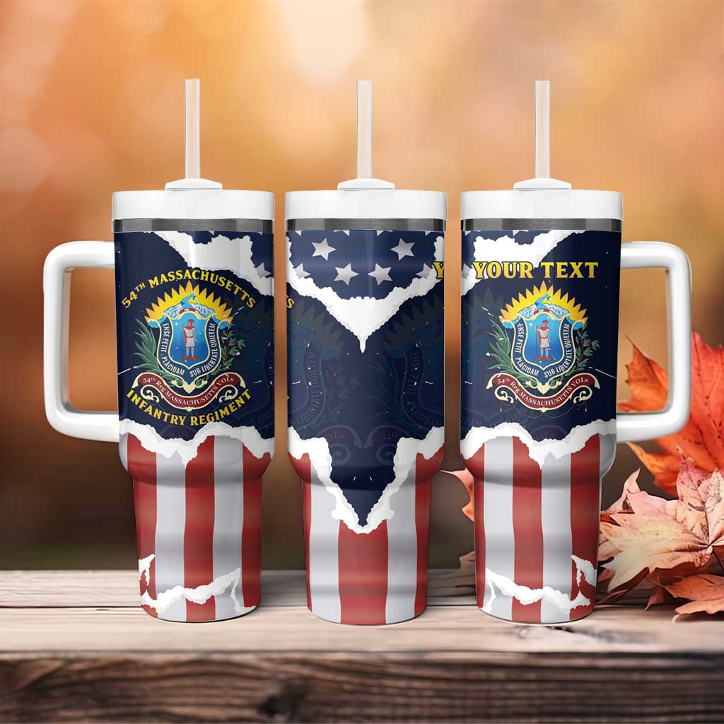 Personalized 54th Massachusetts Infantry Regiment Tumbler With Handle American Flag Heritage - African Pride
