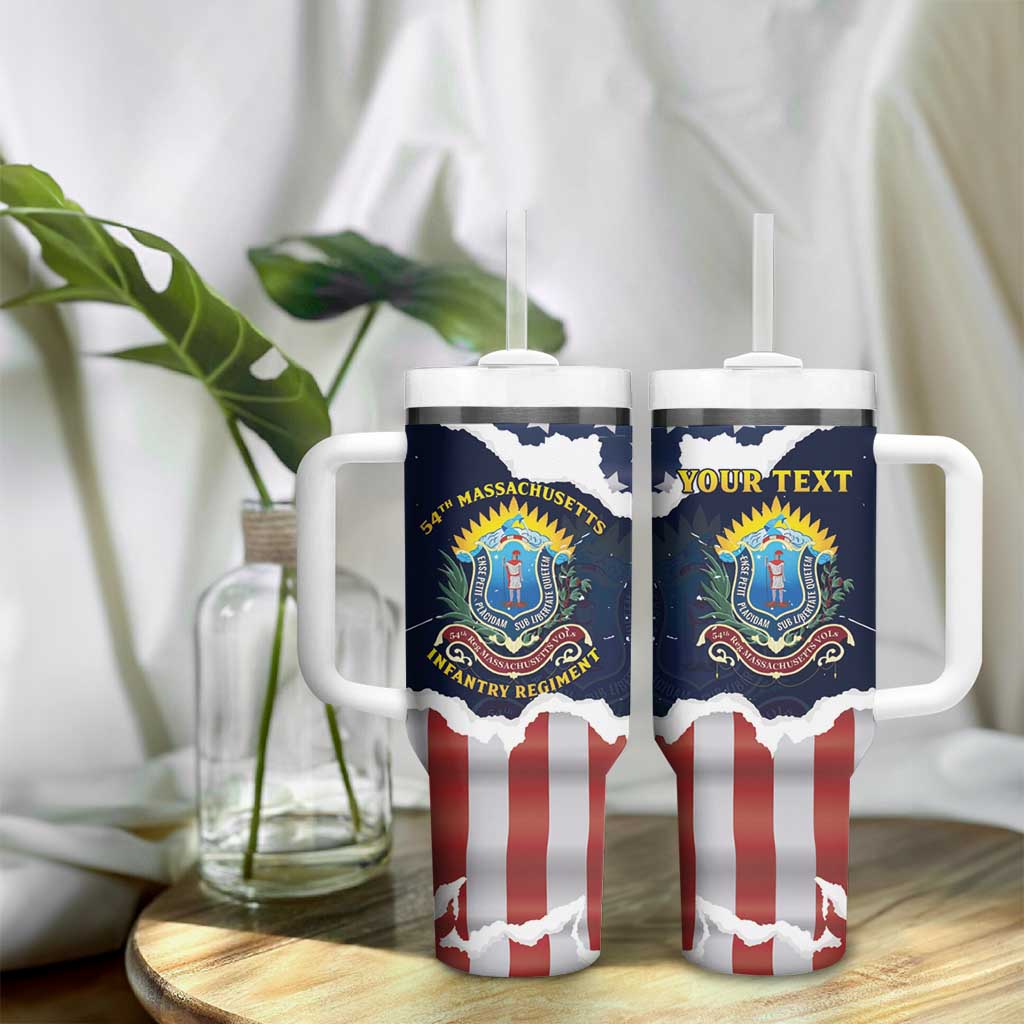 Personalized 54th Massachusetts Infantry Regiment Tumbler With Handle American Flag Heritage - African Pride