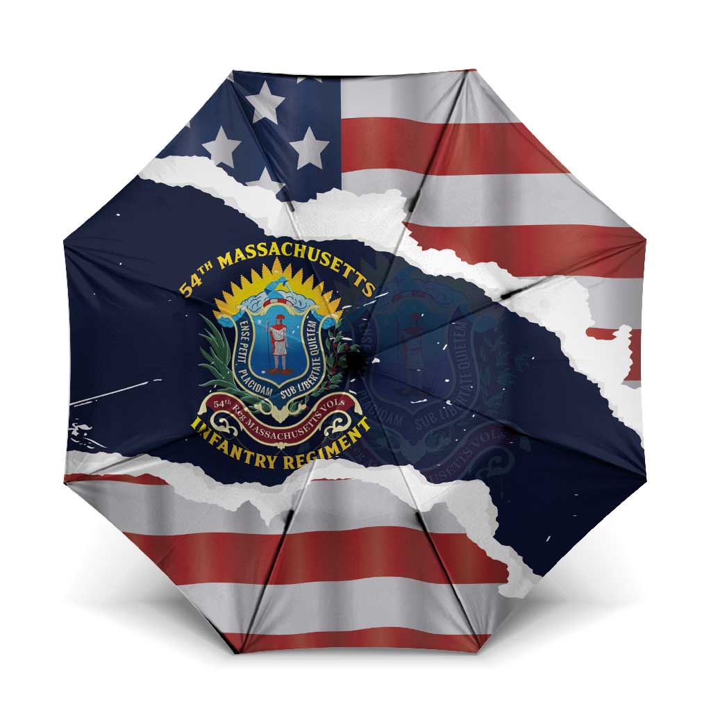 54th Massachusetts Infantry Regiment Umbrella American Flag Heritage - African Pride