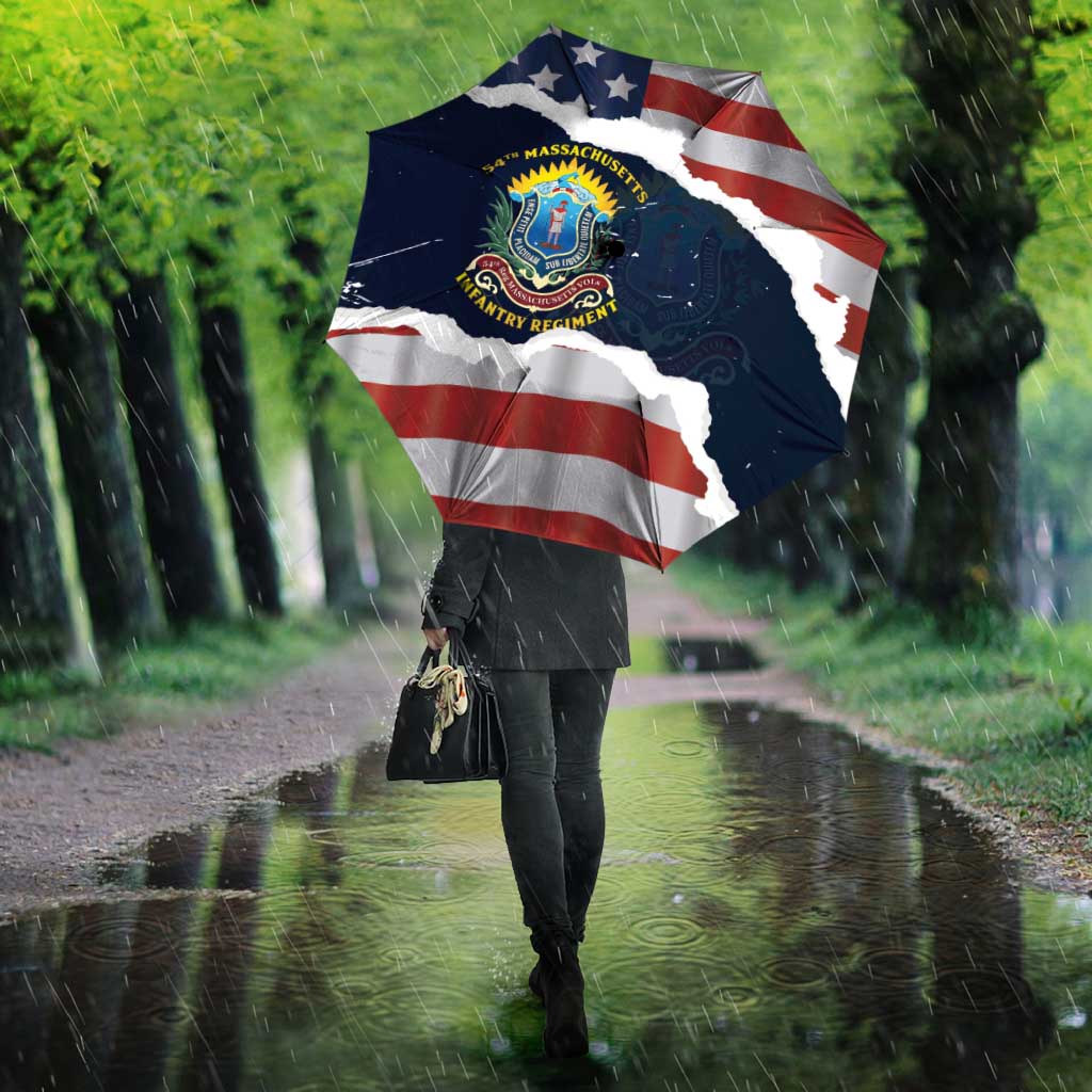 54th Massachusetts Infantry Regiment Umbrella American Flag Heritage - African Pride