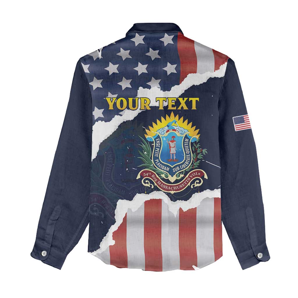 Personalized 54th Massachusetts Infantry Regiment Women Casual Shirt American Flag Heritage - African Pride