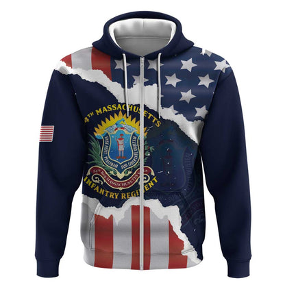 Personalized 54th Massachusetts Infantry Regiment Zip Hoodie American Flag Heritage - African Pride