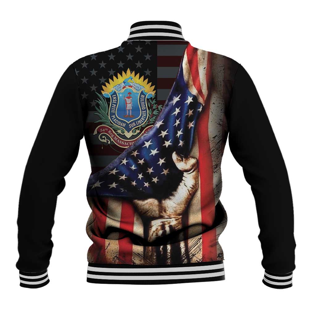 54th Massachusetts Infantry Regiment Baseball Jacket Flag of Freedom - African Pride