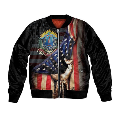 54th Massachusetts Infantry Regiment Bomber Jacket Flag of Freedom - African Pride
