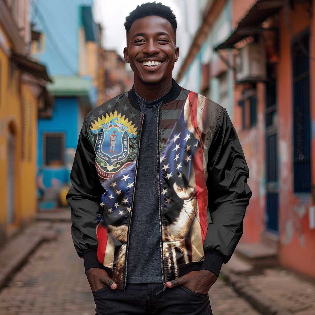 54th Massachusetts Infantry Regiment Bomber Jacket Flag of Freedom - African Pride
