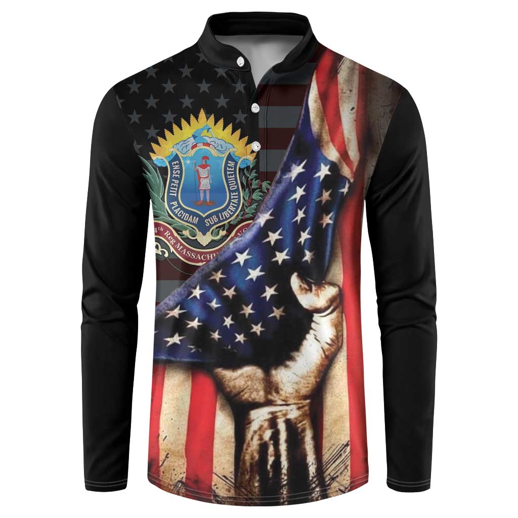 54th Massachusetts Infantry Regiment Button Sweatshirt Flag of Freedom