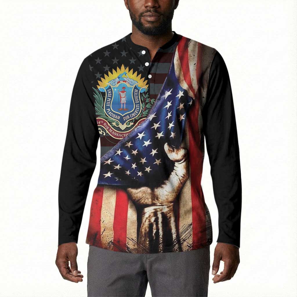 54th Massachusetts Infantry Regiment Button Sweatshirt Flag of Freedom