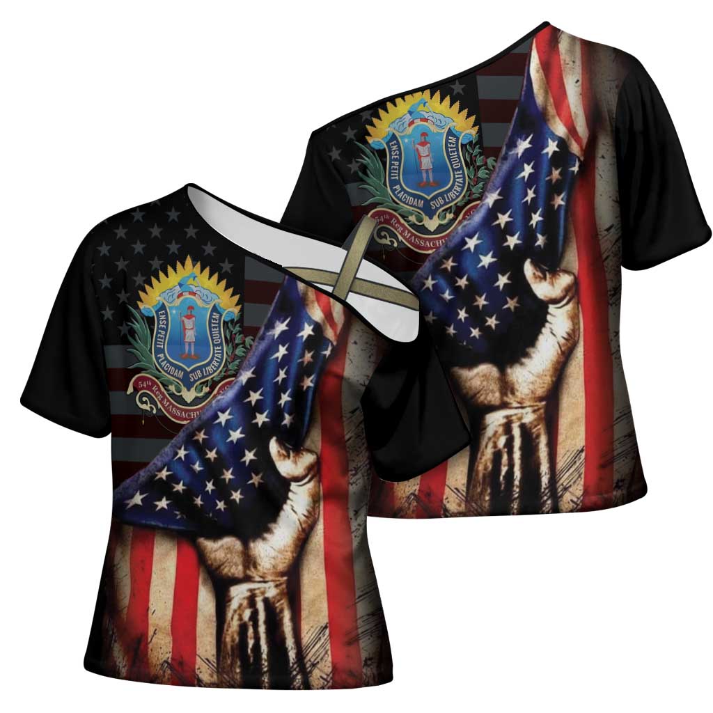 54th Massachusetts Infantry Regiment Cross Shoulder Shirt Flag of Freedom - African Pride