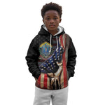 54th Massachusetts Infantry Regiment Kid Hoodie Flag of Freedom - African Pride