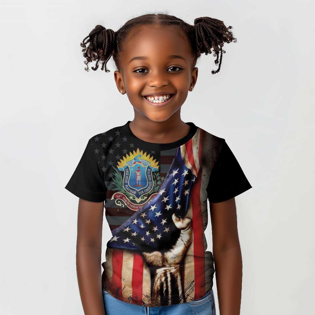 54th Massachusetts Infantry Regiment Kid T shirt Flag of Freedom - African Pride