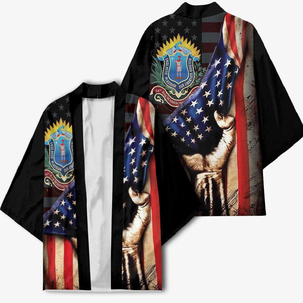54th Massachusetts Infantry Regiment Kimono Flag of Freedom - African Pride