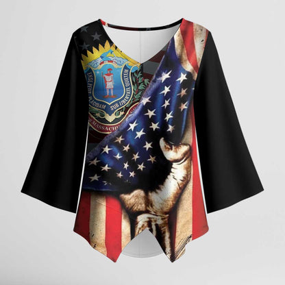 54th Massachusetts Infantry Regiment Kimono Sleeve Blouse Flag of Freedom - African Pride