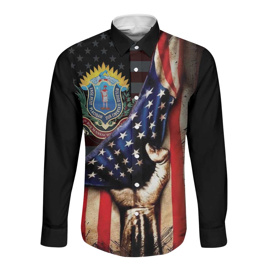 54th Massachusetts Infantry Regiment Long Sleeve Button Shirt Flag of Freedom - African Pride