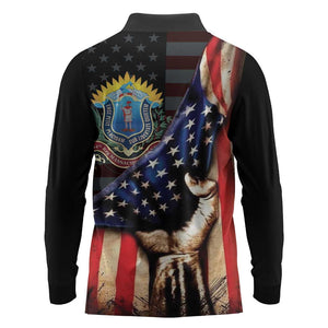 54th Massachusetts Infantry Regiment Long Sleeve Polo Shirt Flag of Freedom - African Pride