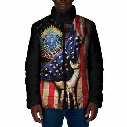 54th Massachusetts Infantry Regiment Padded Jacket Flag of Freedom - African Pride