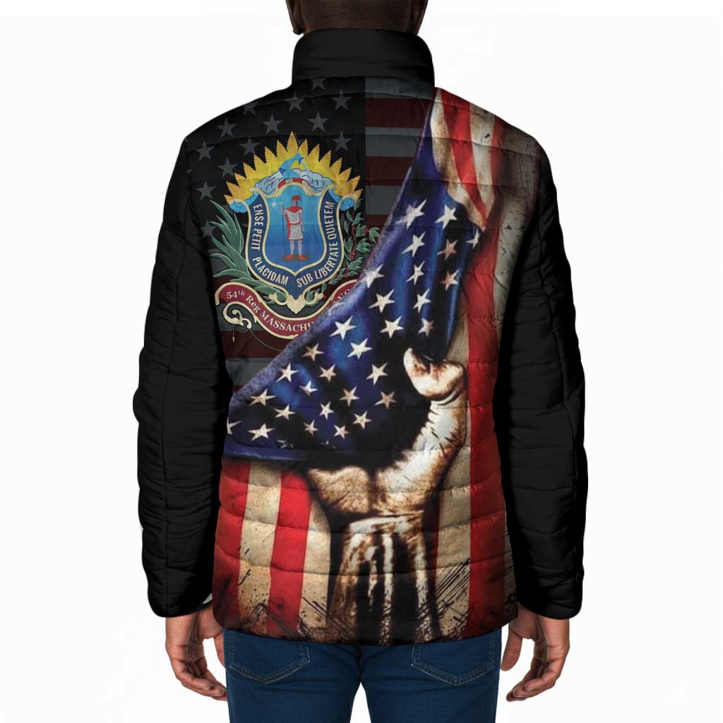 54th Massachusetts Infantry Regiment Padded Jacket Flag of Freedom - African Pride