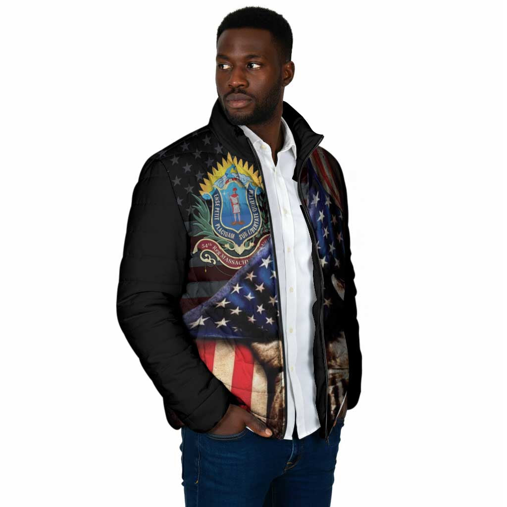 54th Massachusetts Infantry Regiment Padded Jacket Flag of Freedom - African Pride